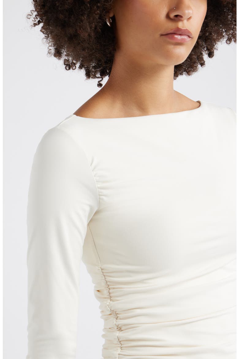 Ruched Side Top, Alternate, color, WHITE WHISPER