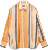 MANGO Striped Button-Up Shirt