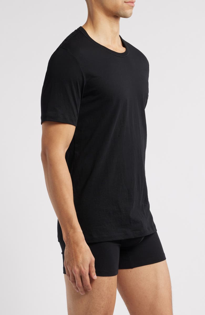 BOSS Men's 3-Packs Cotton Crewneck T-Shirts, Alternate, color, Black