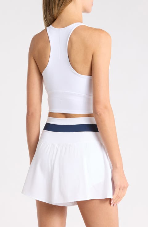 Lux LeBlanc High Neck Crop Tank