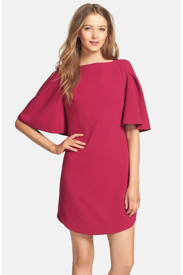 'Bryce' Crepe Shift Dresses, Main, color, LOGANBERRY