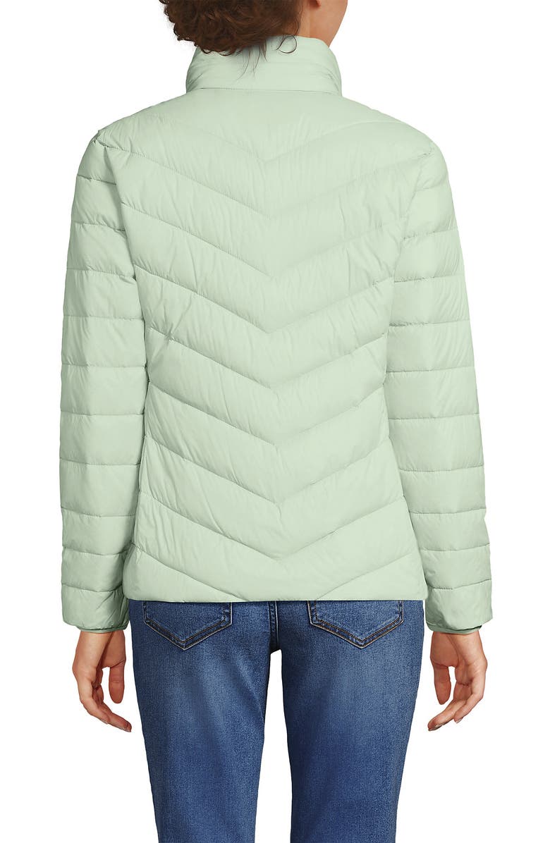 Lands' End Wanderweight Ultralight Packable Chevron Quilted Down Jacket, Alternate, color, Lily Pond