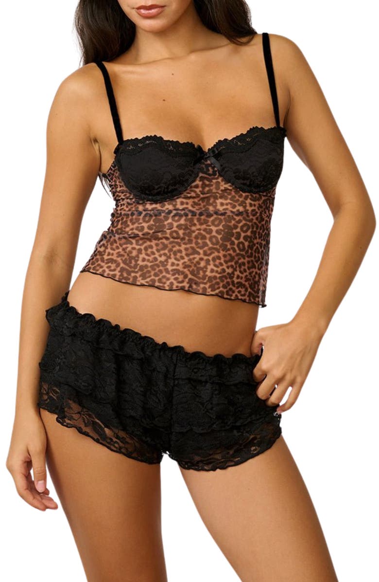 Kat The Label Alix Underwire Camisole, Main, color, Leopard