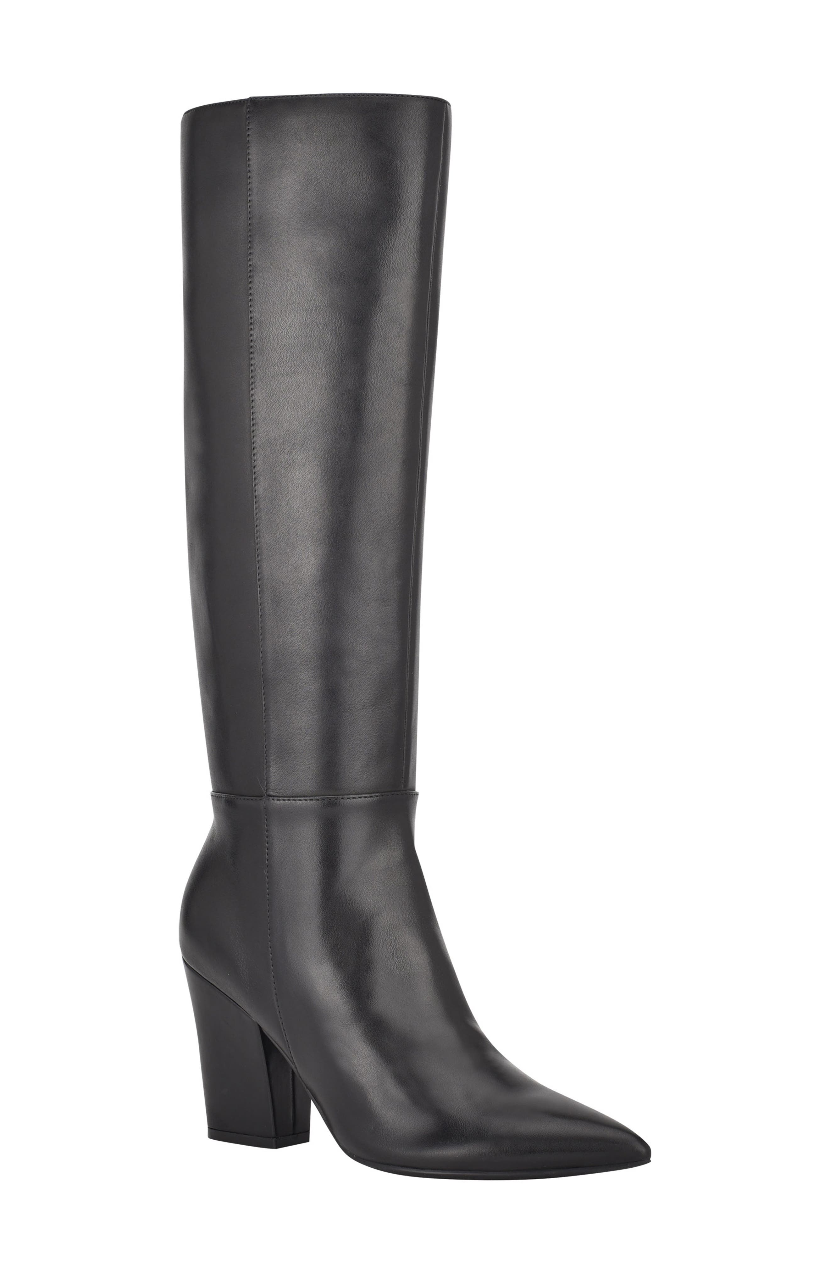 Gabal Knee High Boot, Main, color, BLACK LEATHER