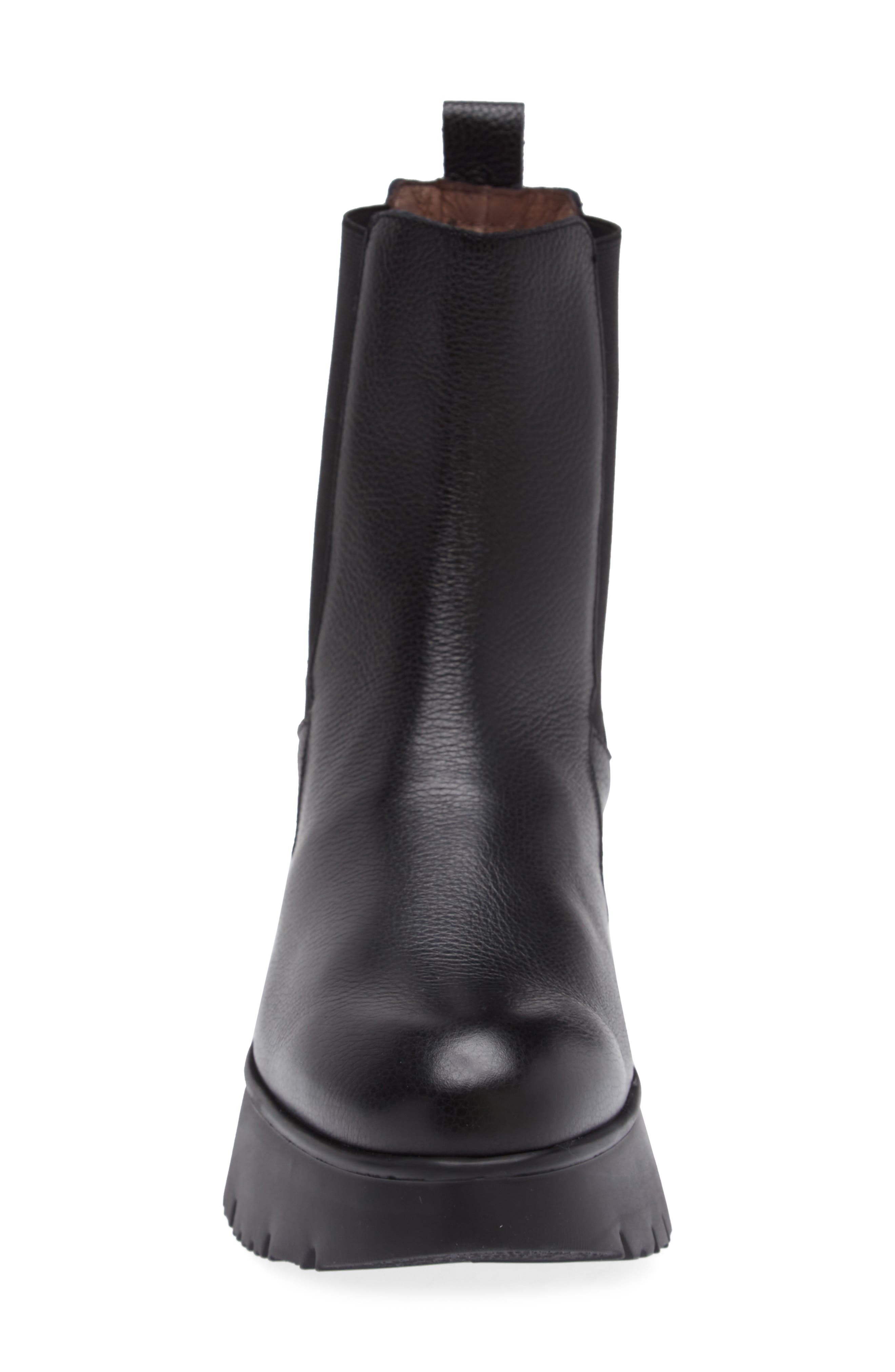 Wonders Platform Chelsea Boot, Alternate, color, Black Tumbled Leather
