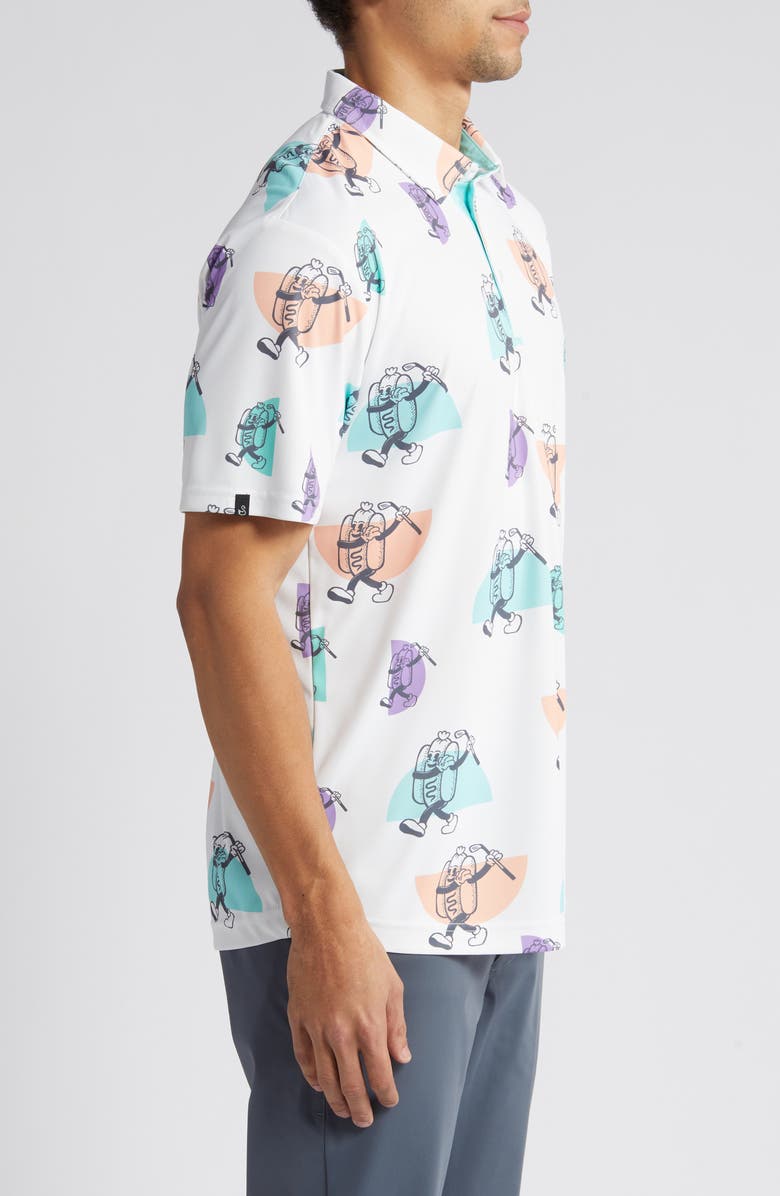 Swannies Keegan Vintage Hot Dog Print Golf Polo, Alternate, color, 