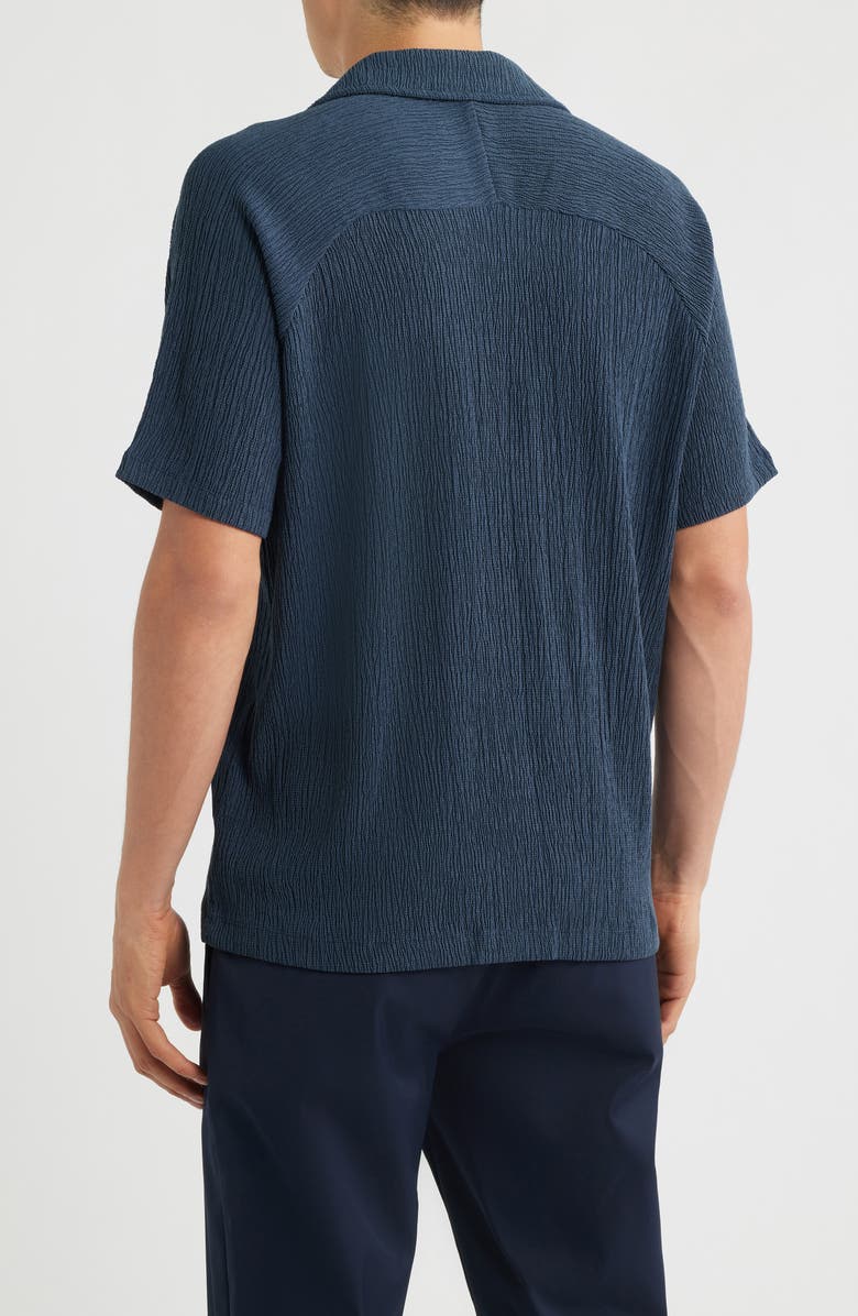 Reiss Knox Textured Camp Shirt, Alternate, color, Airforce Blue