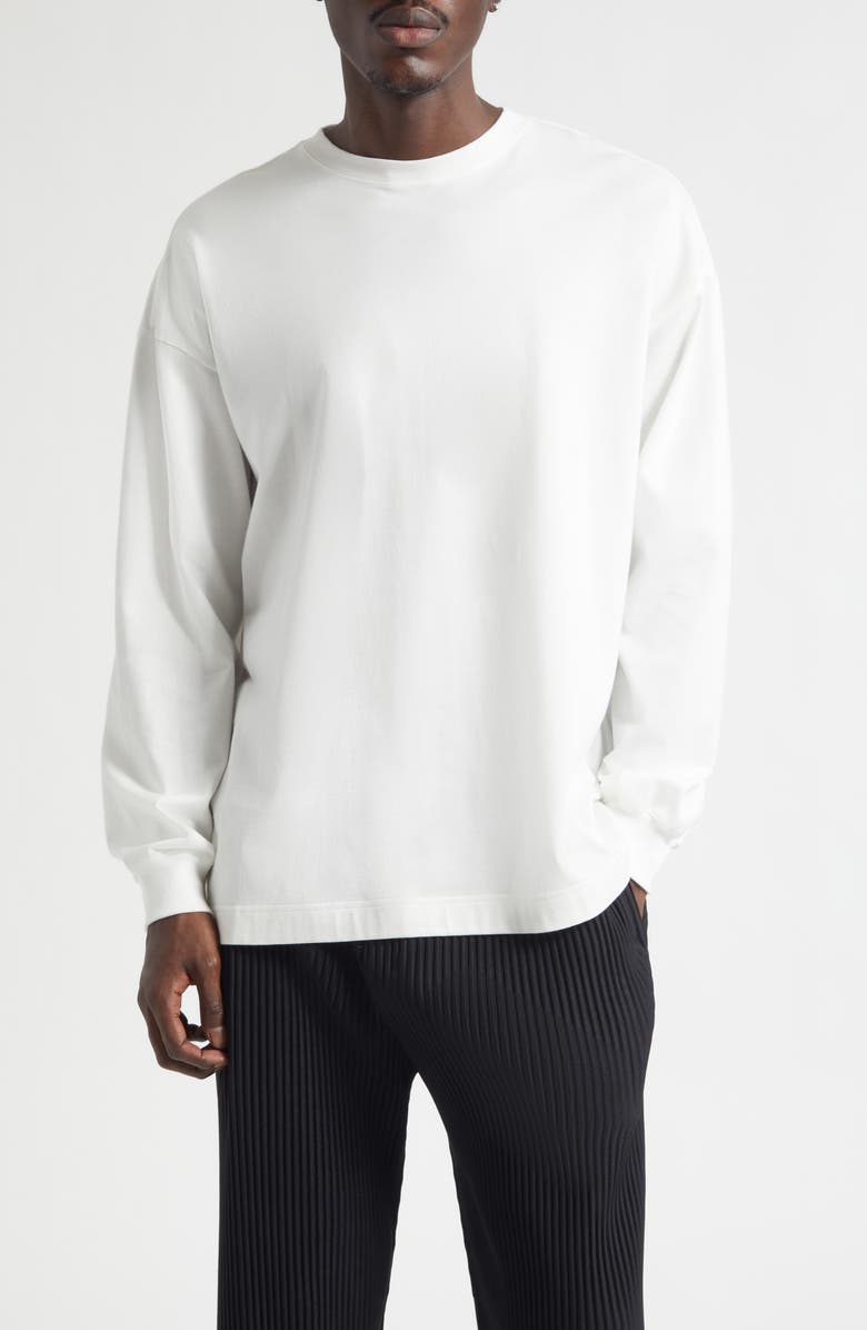 Homme Plissé Issey Miyake Color Chips Long Sleeve Cotton Graphic T-Shirt, Main, color, White