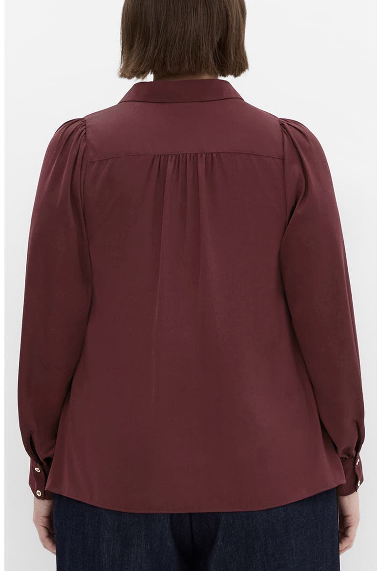 Jennifer Johnny Collar Button-Up Shirt, Alternate, color, RED