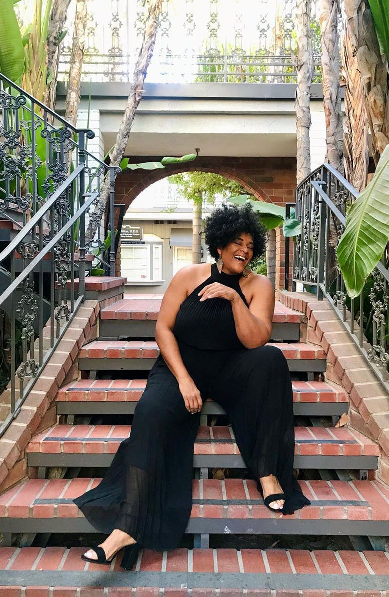 MEGHAN LA Wild Orchid Pleat Jumpsuit, Alternate, color, 