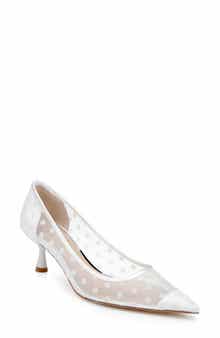 Jewel Badgley Mischka Elena Pointed Cap Toe Pump