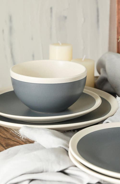 Stone Lain Serenity Stoneware 16-piece Dinnerware Set In Black