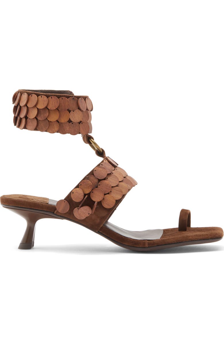 Jeffrey Campbell Coconut Ankle Strap Sandal, Alternate, color, Expresso Suede Combo