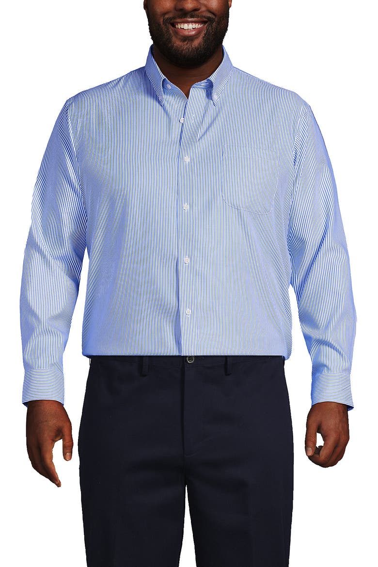 No Iron Supima Cotton Pinpoint Buttondown Collar Dress Shirt, Main, color, Light French Blue