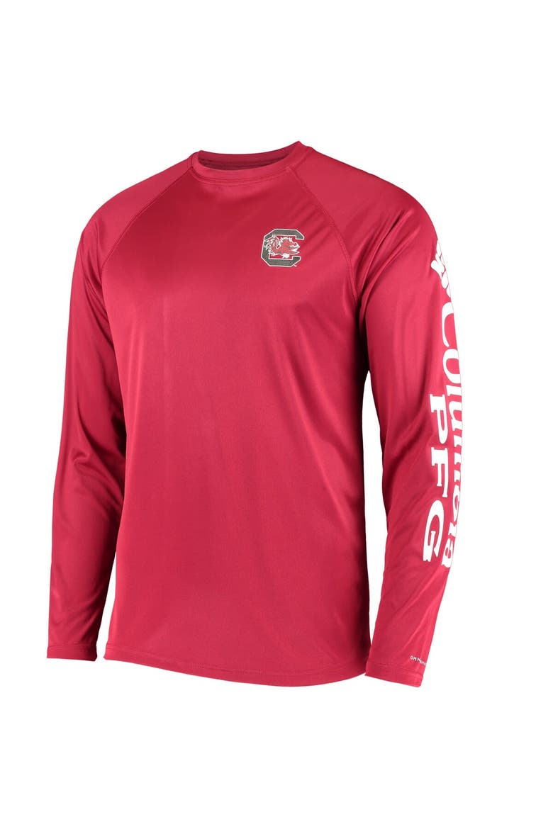 Men's Columbia Garnet South Carolina Gamecocks Terminal Tackle Omni-Shade Raglan Long Sleeve T-Shirt, Alternate, color, Garnet