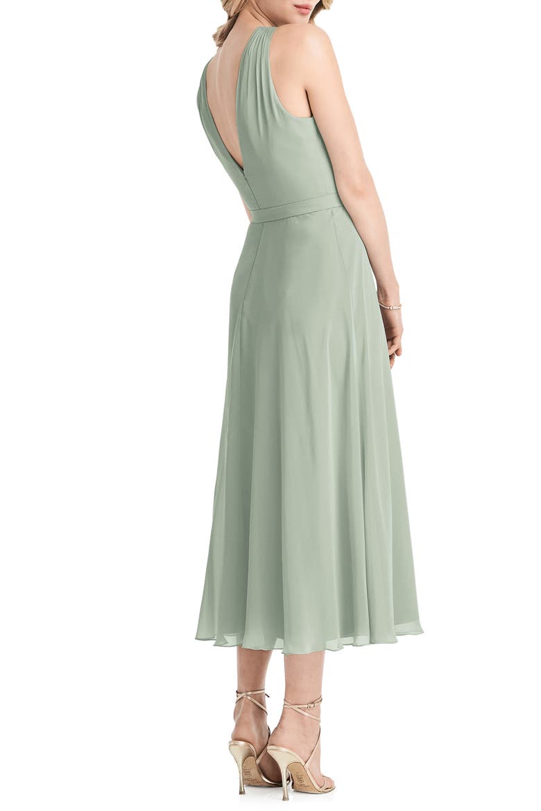 Halter Neck Chiffon Midi Dress, Alternate, color, WILLOW