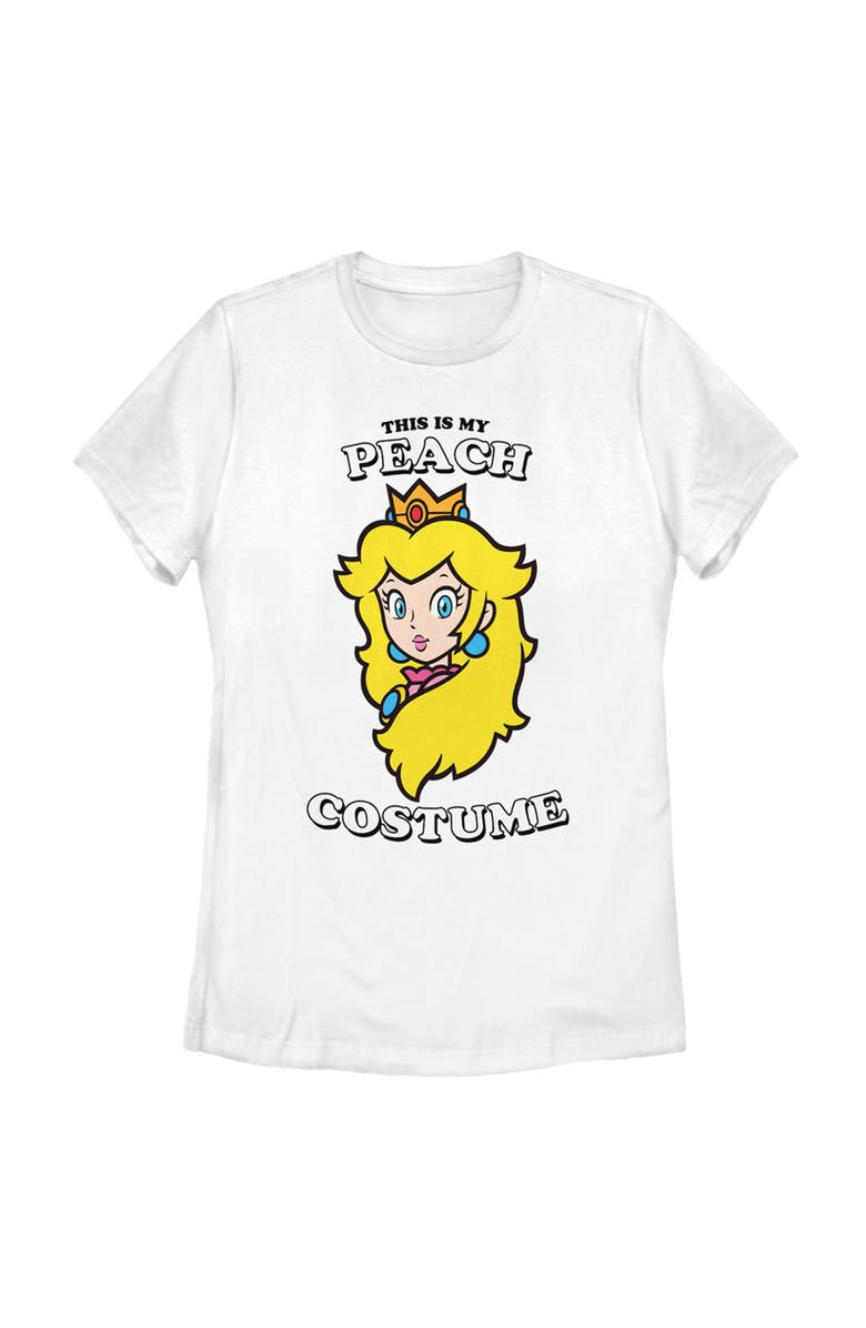 NINTENDO Women's Nintendo This is my Peach Costume Graphic T-Shirt, Main, color, White