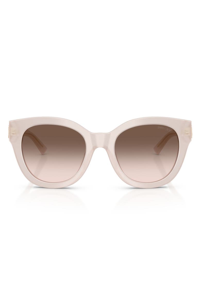 Jimmy Choo 51mm Gradient Round Sunglasses, Main, color, Opaline Taupe / Pink / Grey