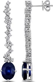 Julianna B. Sapphire & Diamond Drop Earrings 14K