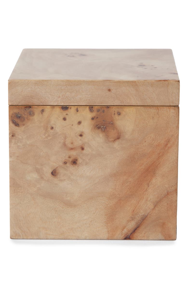 Kassatex Mesa Burl Wood Cotton Ball Jar, Main, color, 