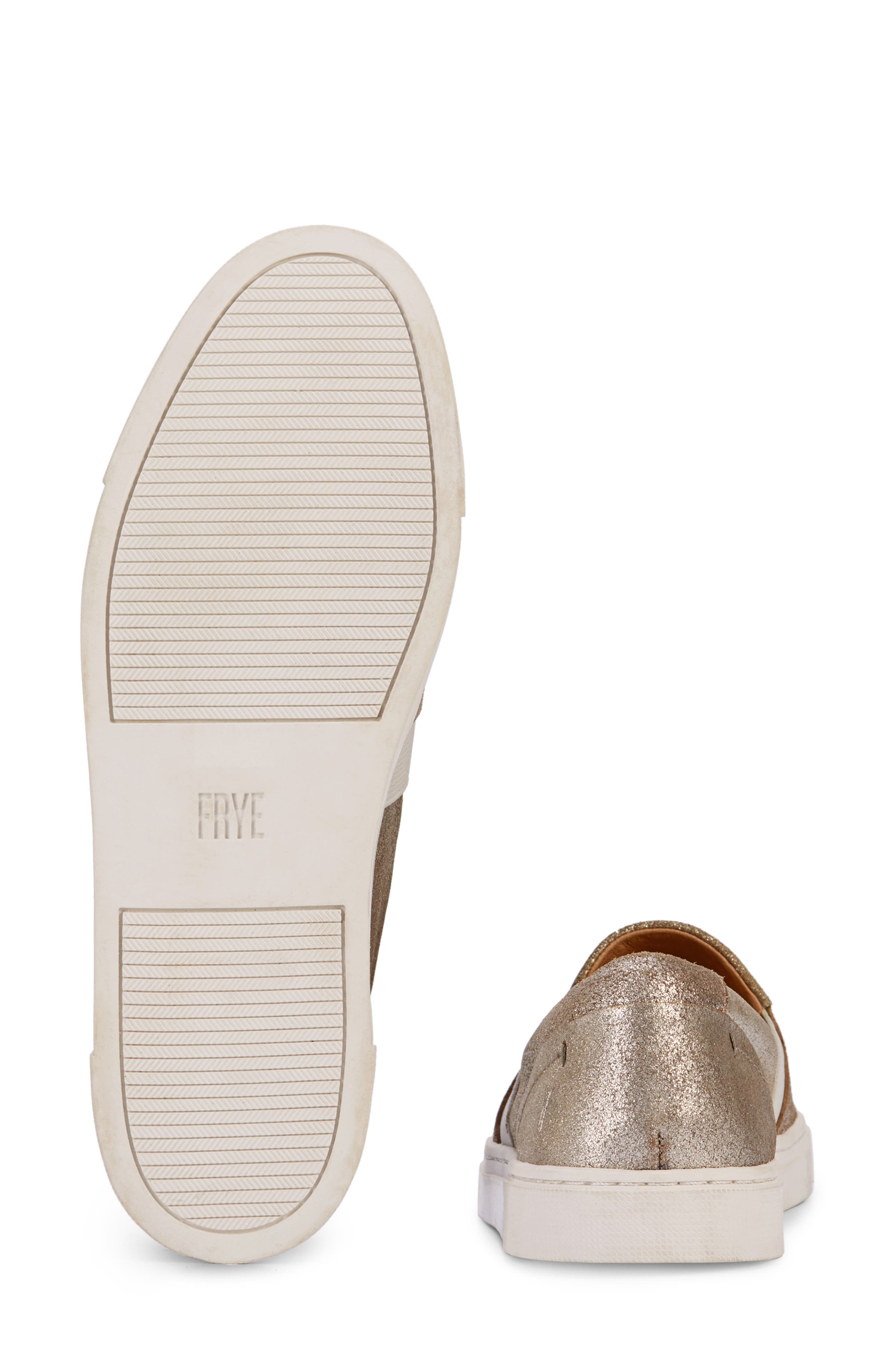 Frye Ivy Slip-On Sneaker, Alternate, color, Pewter Metallic Suede Leather