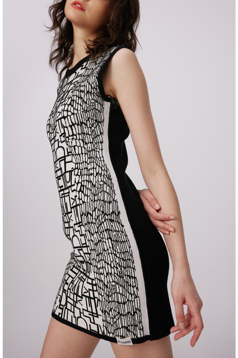 Aviva Logo Print Reversible Knit Minidress, Alternate, color, DVF LOGO/LEOPARD BLK/IVORY