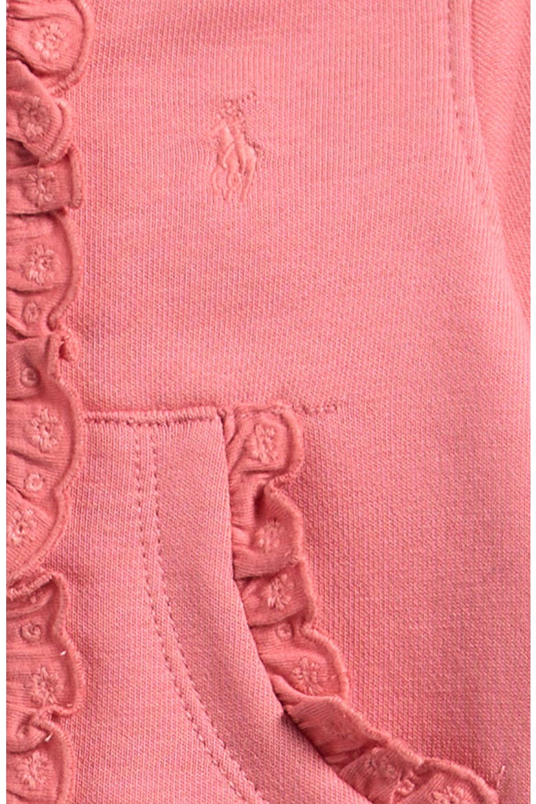 Ruffle French Terry Zip Hoodie & Joggers Set, Alternate, color, DESERT ROSE