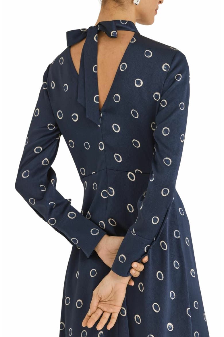 Hazy Dot Dress, Alternate, color, NAVY COMBO