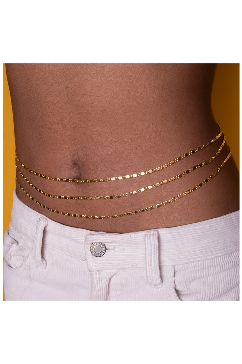 Triple Belly Chain, Alternate, color, SILVER