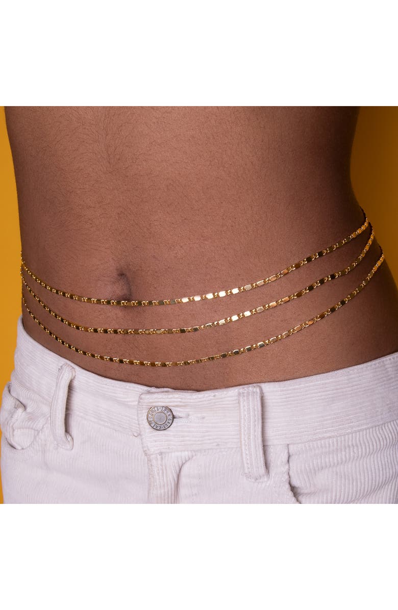 VIDAKUSH Triple Belly Chain, Alternate, color, Silver