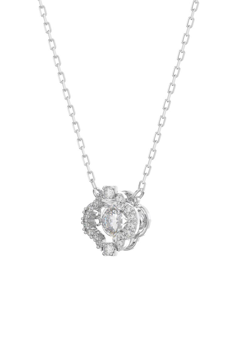 Sparkling Dance Pendant Necklace & Stud Earrings Set, Alternate, color, SILVER