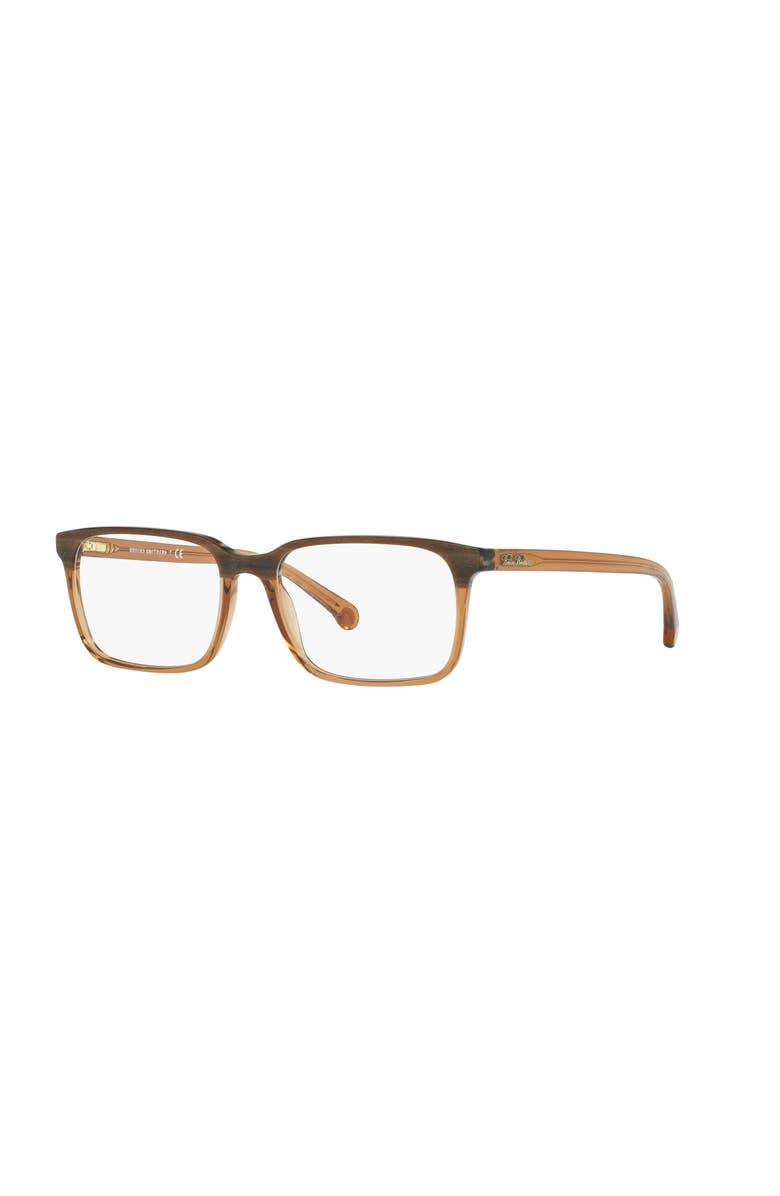 Brooks Brothers 56mm Rectangle optical glasses, Main, color, Brown