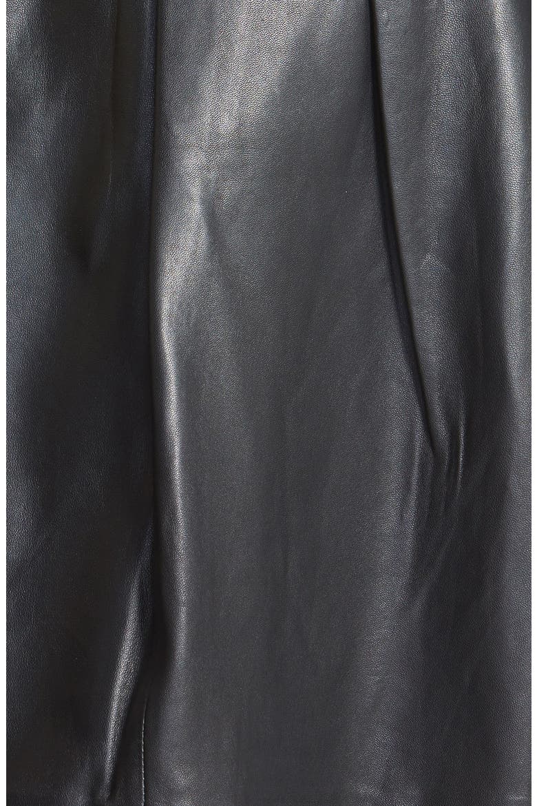 Pleat Leather Skirt, Alternate, color, BLACK