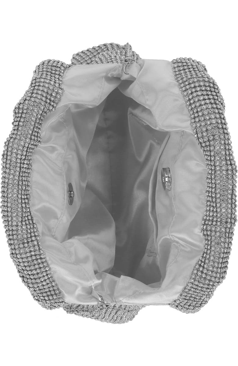 Jessica McClintock Jupiter Rhinestone Mesh Clutch, Alternate, color, 42N-Silver