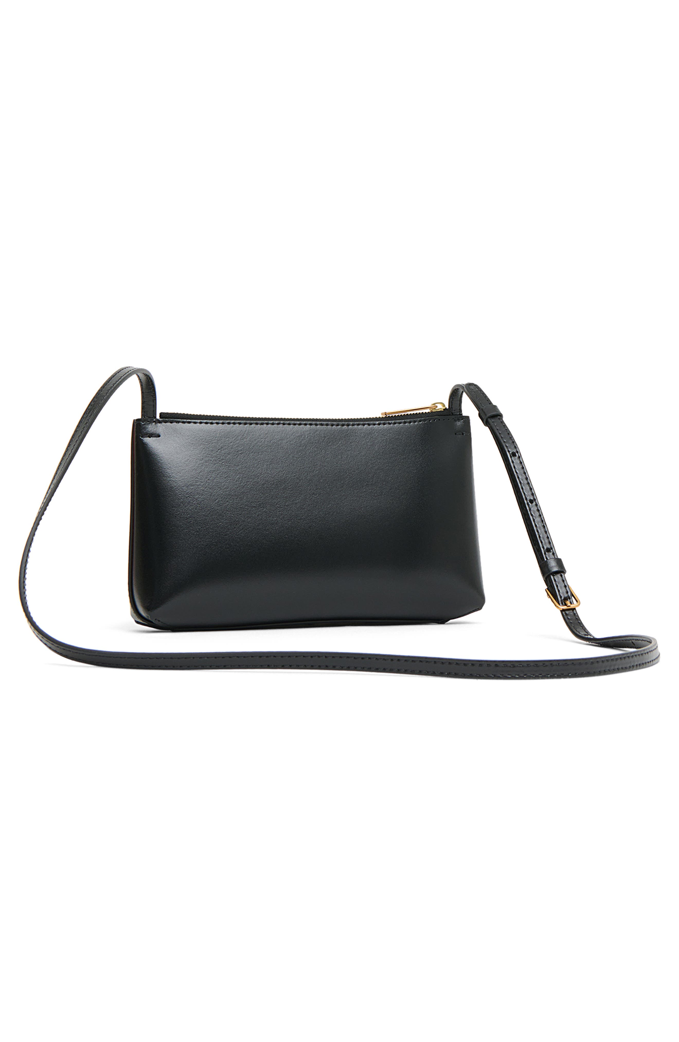 Mansur Gavriel Mini Gaia Leather Crossbody Bag, Alternate, color, Black/ Flamma
