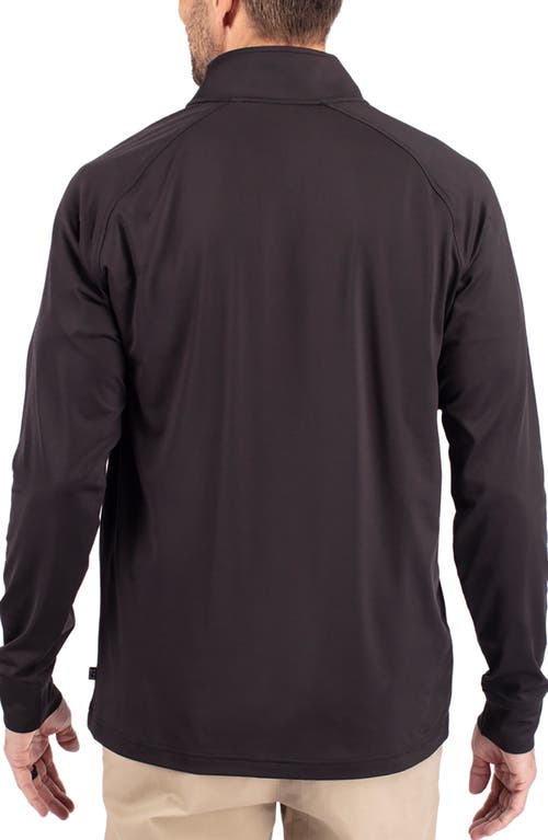 Cutter & Buck Adapt Eco Knit Stretch Recycled Mens Big And Tall Quarter Zip Pullover Jacket In Black