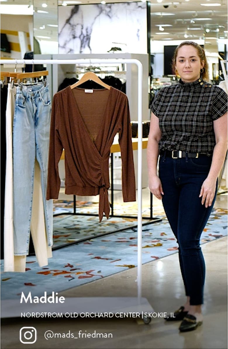 Long Sleeve Faux Wrap Top, sales video thumbnail