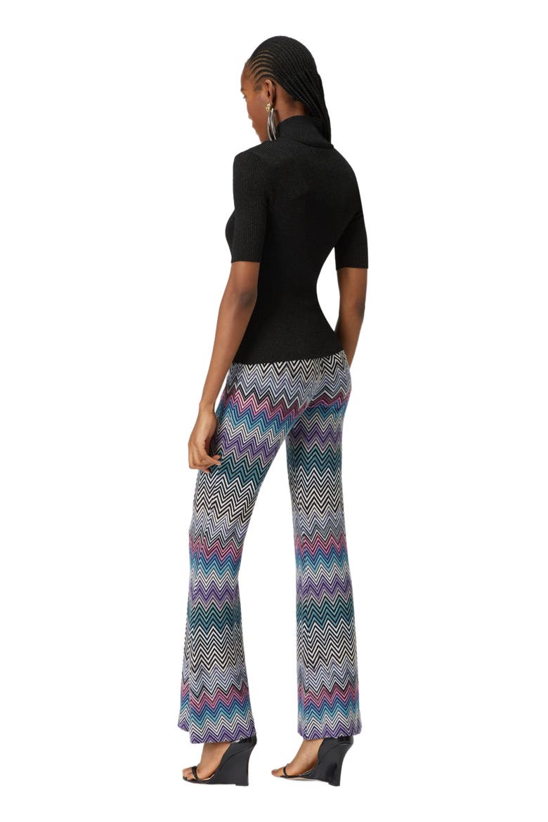 Flare Zig Zag Wool Trousers, Alternate, color, Multicoloured
