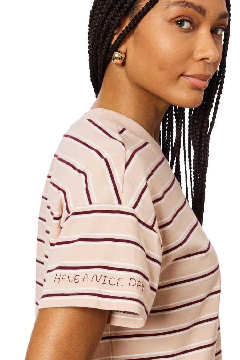 Boxy Yarn Dye Stripe T-Shirt, Alternate, color, FIG EMBROIDERY