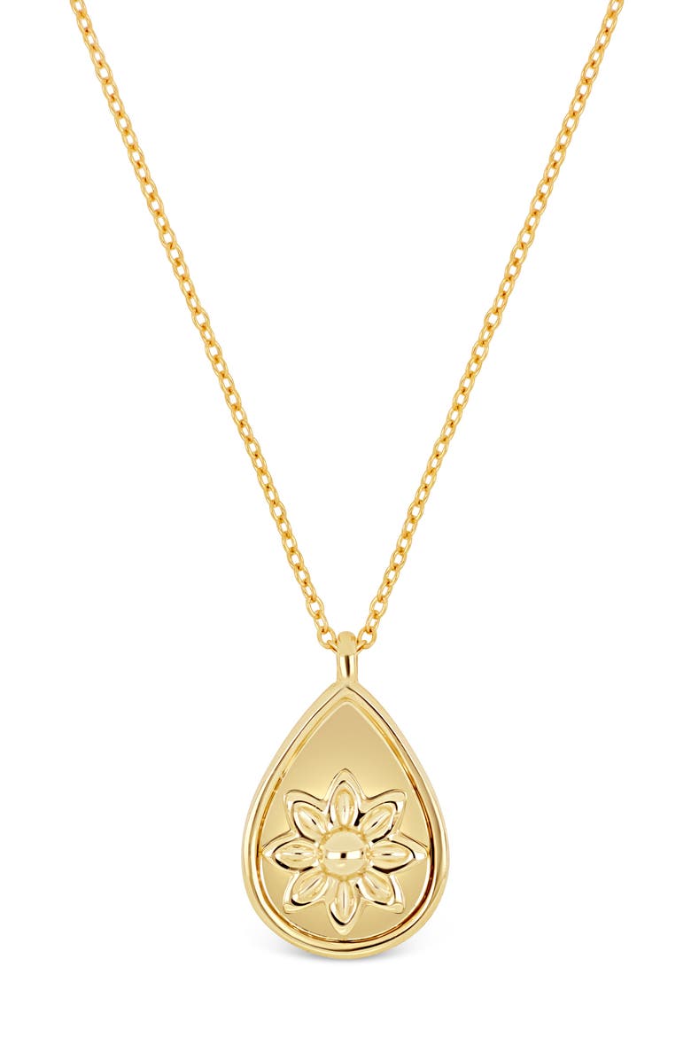 14K Gold Getty Flower Pendant Necklace, Main, color, 14K YELLOW GOLD