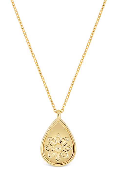 14K Gold Getty Flower Pendant Necklace