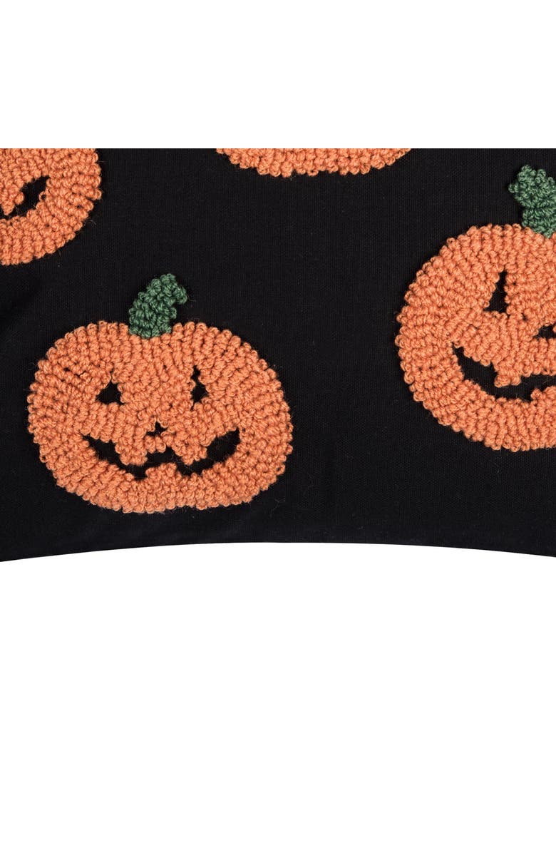 C&F Home Pumpkin Party Jack O' Lanterns Hooked Halloween Accent Throw Pillow 18" x 18", Alternate, color, Orange