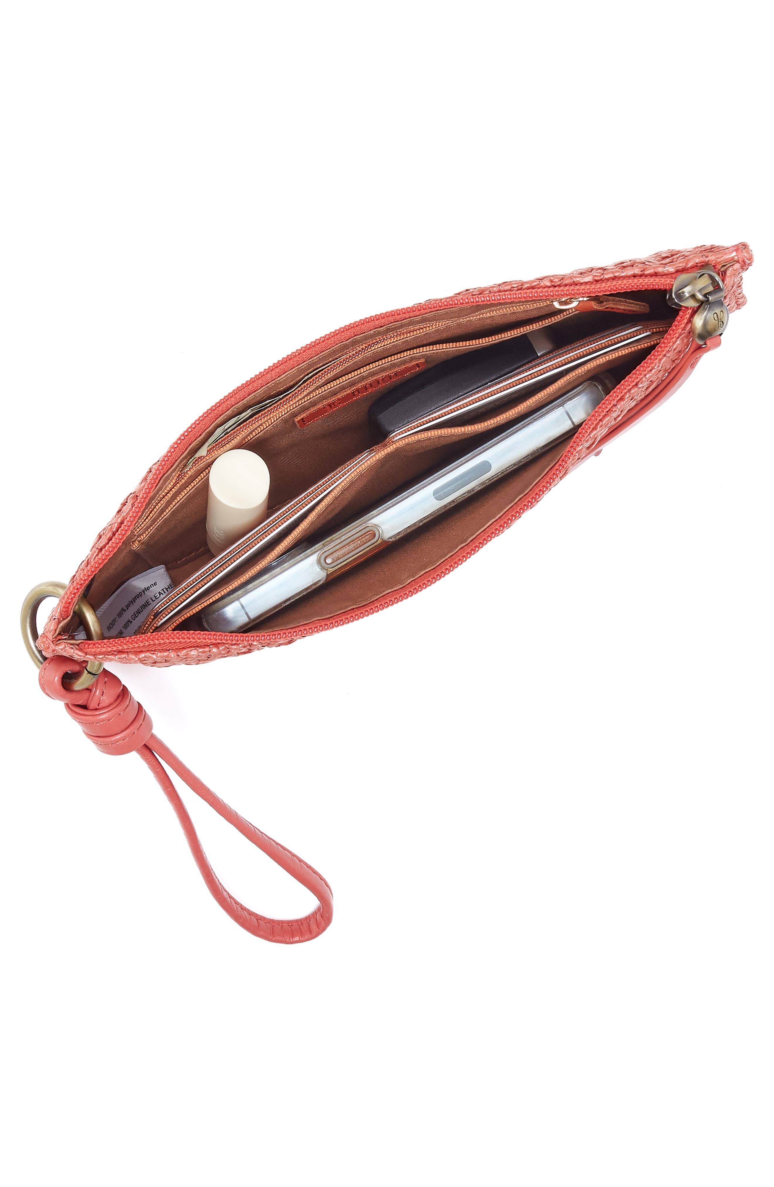 HOBO Vida Woven Wristlet, Alternate, color, Wild Rose Woven Straw