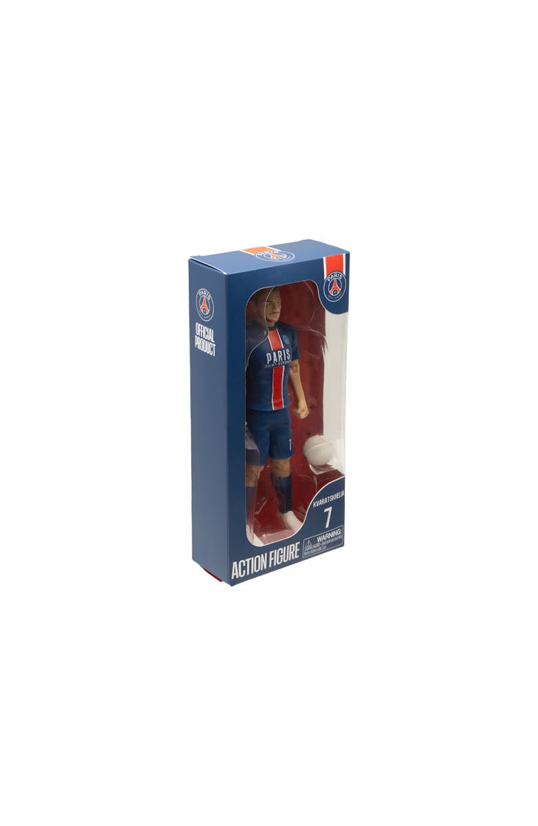 Banbo Toys Sockers Paris Saint-Germain Khvicha Kvaratskhelia 8" Soccer Action Figure, Alternate, color, Blue