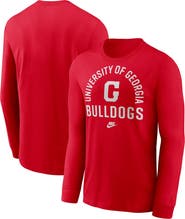 Nike Men's Nike Red Georgia Bulldogs Legacy Arched Logo Long Sleeve T-Shirt