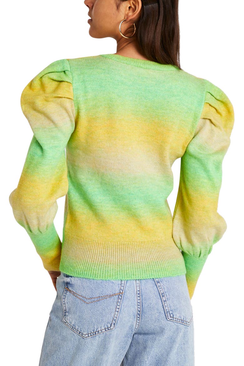 Ombré Stripe Sweater, Alternate, color, BRIGHT GREEN