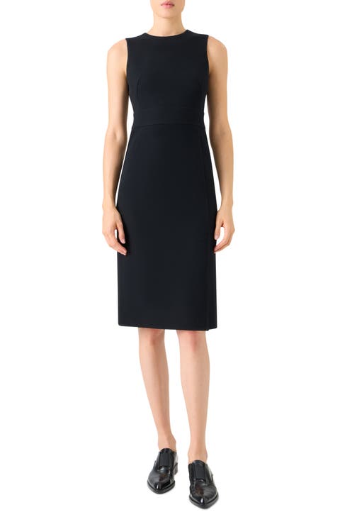 Sleeveless Virgin Wool Sheath Dress