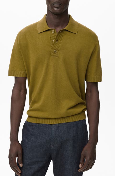 Cotton Blend Knit Polo