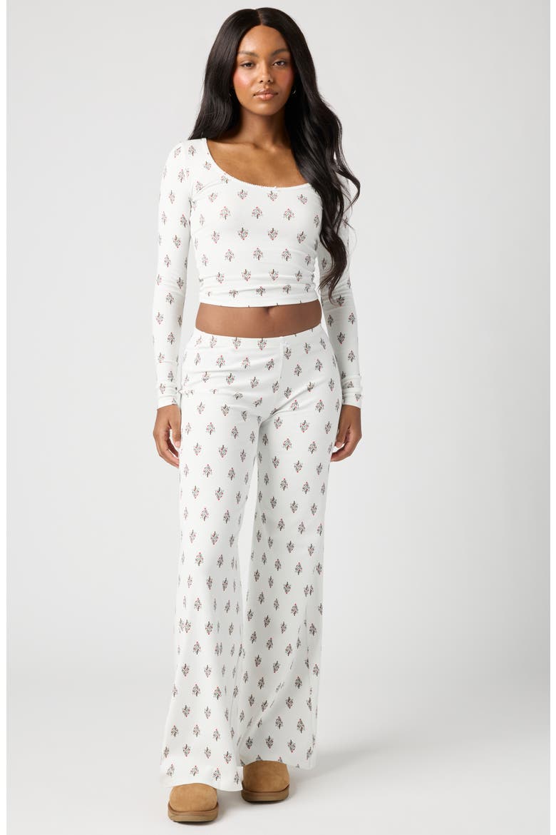 Rib Print Pants, Alternate, color, BRIGHT WHITE TREES