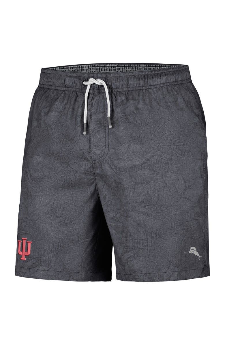 Tommy Bahama Men's Tommy Bahama Black Indiana Hoosiers Naples Layered Leaves Swim Trunks, Alternate, color, 